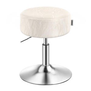 Scaun reglabil pe înălțime AURA pentru măsuța de toaletă, Ø35cm, crem
