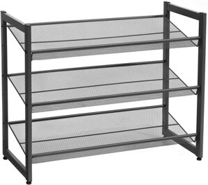 Raft stivuibil pentru încălțăminte IDA, 3 polițe, 74x31x63cm, negru