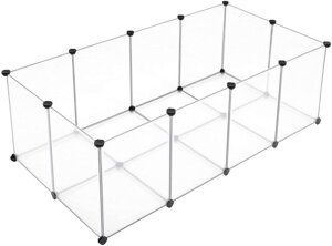Gard pentru animale mici din plastic transparent BEN, 143x71x47cm, transparent