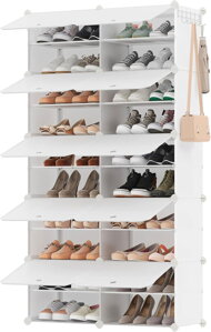 Organizator pentru pantofi KIMBERLY, 10 compartimente, alb/transparent