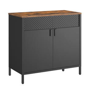 Dulap de depozitare metalic BRIX, 76x80x40cm, negru/maro