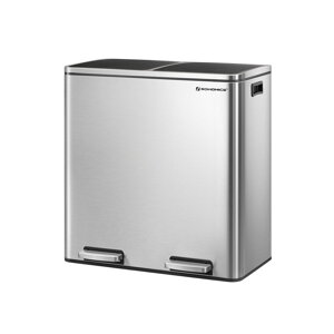 Coș pentru sortarea deșeurilor SORT, 2x30 l + saci de gunoi, argintiu/negru