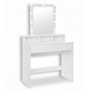 Măsuță de toaletă VANESA cu iluminare, 80x40x145cm, albă  