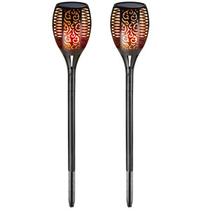 Lumină solară de grădină FIORE, 2 buc., 9,5x76,5cm, negru