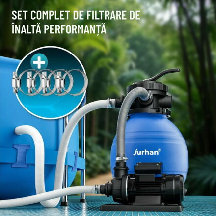 Sistem de filtrare cu nisip pentru piscină AQUA, 10 200 l/h, albastru