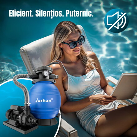 Sistem de filtrare cu nisip pentru piscină AQUA, 10 200 l/h, albastru