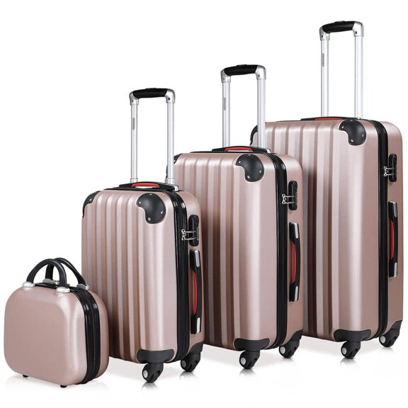 Setul de trolere Baseline cu carcasă rigidă, din ABS, roz 12l, 34l, 59l, 89l