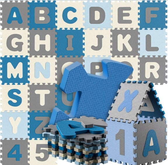 Covoraș puzzle cu 86 de piese - albastru