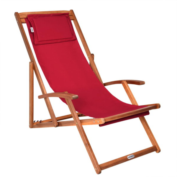 Șezlong de grădină SIENA, 65x87x102cm, roșu  