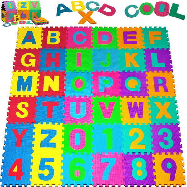 Covoraș din spumă pentru copii PUZZLE, 86 piese, multicolor