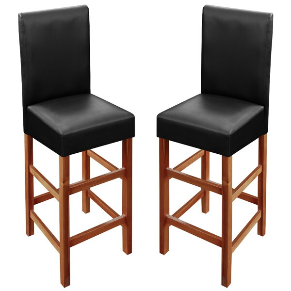 Set de 2 scaune de bar din lemn de acacia, 2 bucăți