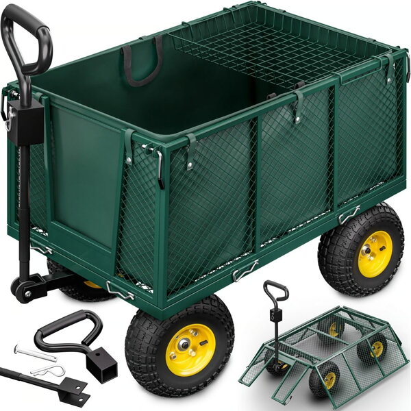 Cărucior de transport HECTOR, max. 550 kg, 110x75x52 cm, verde
