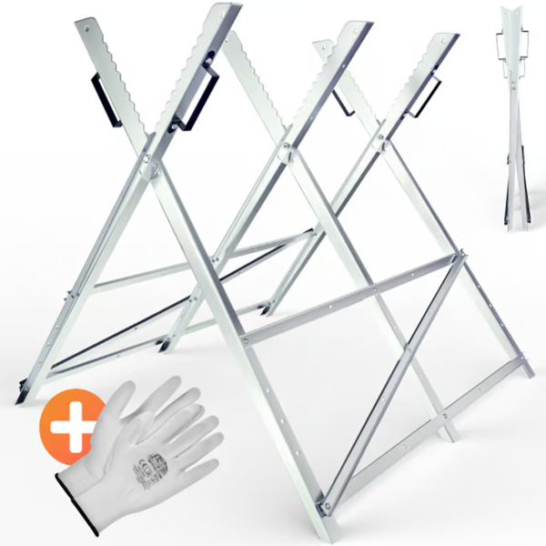 Capră de tăiat lemne ALBERT, 83x81x88cm, argintiu