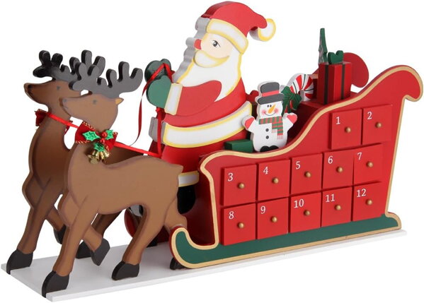 Calendar de Advent NIKOLAS, 52x31x13cm, multicolor