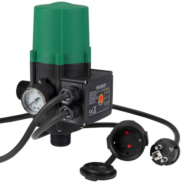 Comutator de presiune PUMP cu cablu, 10 bar cu manometru, verde