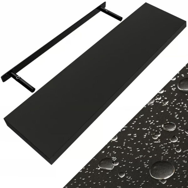 Poliță de perete FIGO + consolă, 90cm, negru