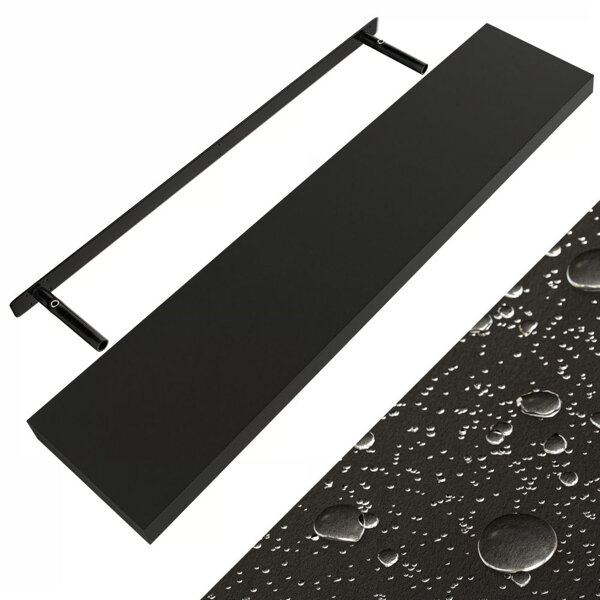 Poliță de perete FIGO + consolă, 110cm, negru