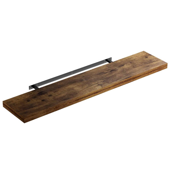 Poliță de perete de 110 cm, culoare închisă (stejar întuneca), cu console