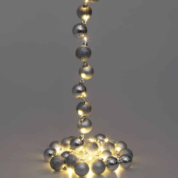 Șir luminos de Crăciun BELLS, 2m, alb cald/argintiu  