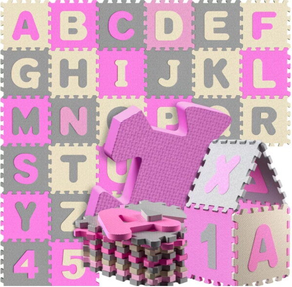 Covoraș puzzle cu 86 de piese - roz
