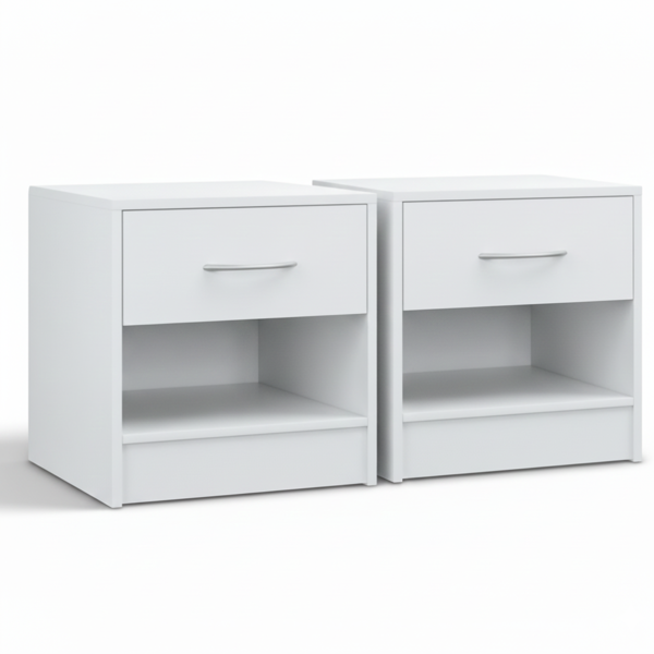 Set de noptiere BIANCA, 2 bucăți, 41x39x28 cm, alb