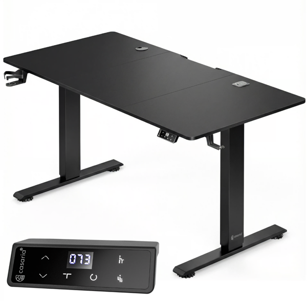 Birou de birou reglabil pe înălțime FLEXI, 160x75x72–117cm, negru