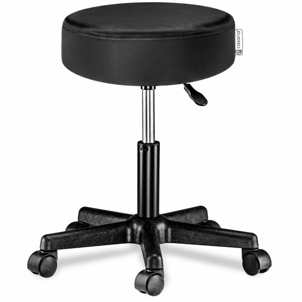 Taburet pe roți BONY, Ø35cm, negru