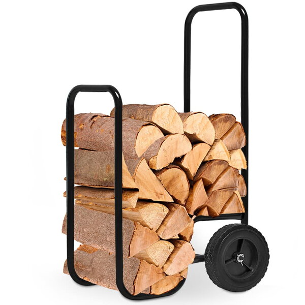 Cărucior pentru lemne de foc AUREL, 56x45x105cm, negru  