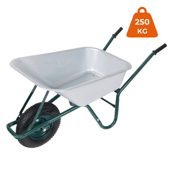 Roabă GREEN BARRY zincată, capacitate max. 100l/250kg, argintiu/negru