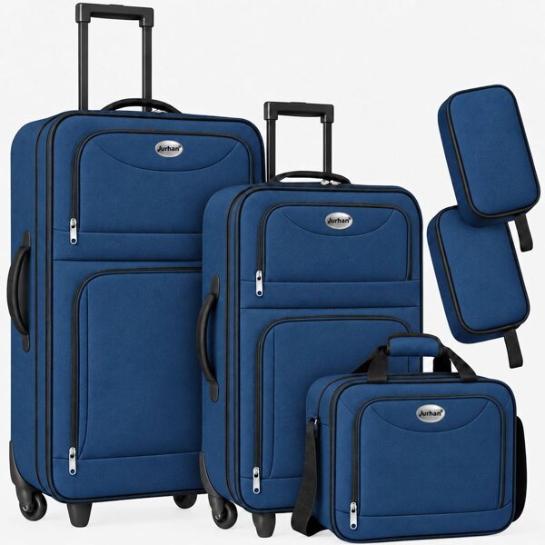 Set de valize de călătorie TRAVEL, 5 piese, albastru închis