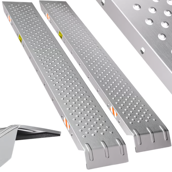 Rampe auto pentru urcare MARA, set 2 bucăți, 400kg, 150cm, argintie