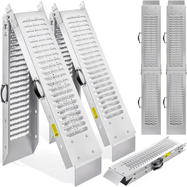 Rampe auto pentru urcare DRIVE, pliabile, set 2 bucăți, max. 400kg, 160cm, argintie