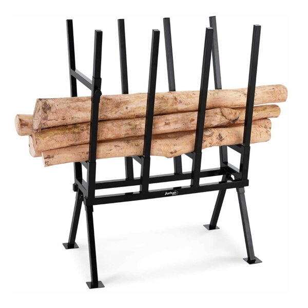 Capră de tăiat lemne din oțel, cu suport cu braț frâna, 80 x 54 x 103 cm