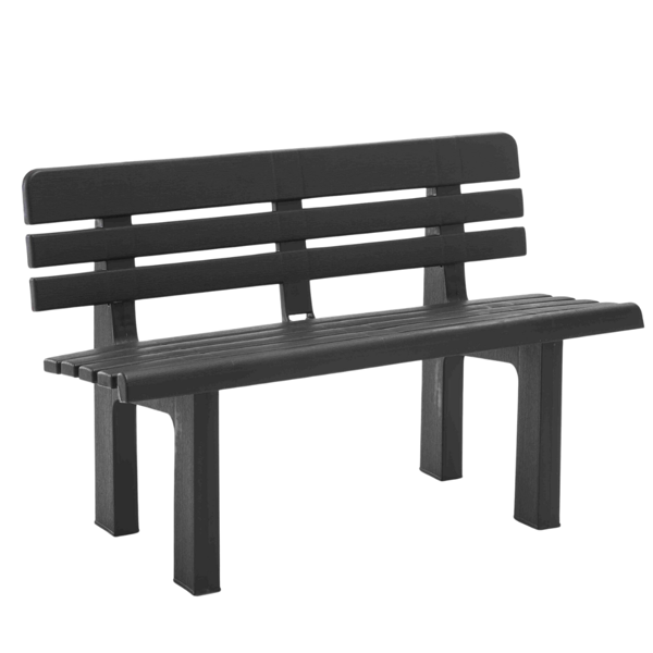Bancă de grădină ORCHIDEA, 110x52x71cm, antracit