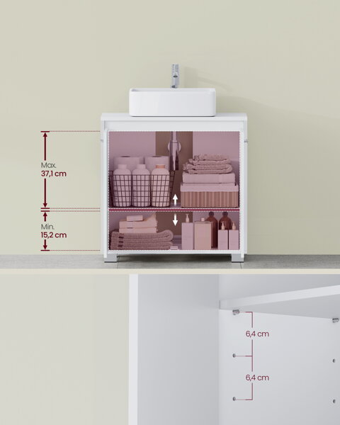 Dulap pentru lavoar MONZA, 30x60x60 cm, alb | Jurhan.ro