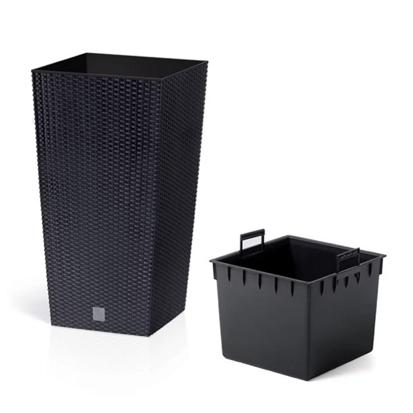 Ghiveci RATO SQUARE cu inserție 26,5x26,5x50 cm, antracit