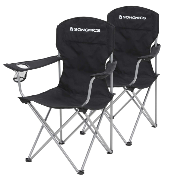 Scaune de camping NOMAD, set 2 buc., negru