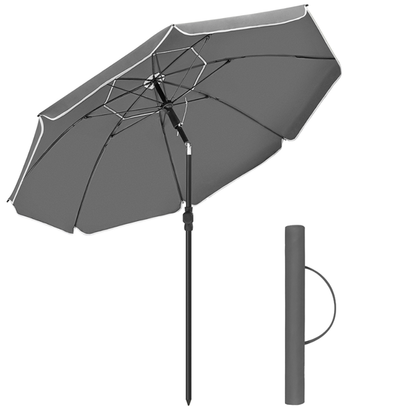 Umbrelă SOLARA, Ø160 cm, gri