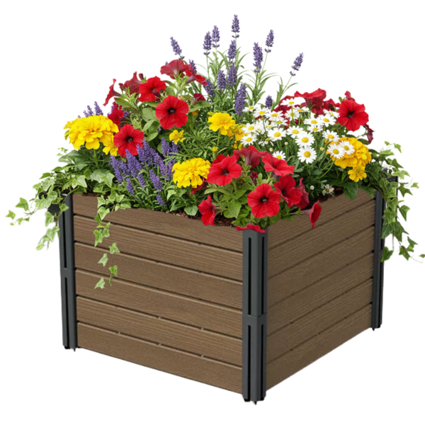 Strat înălțat BASE PLANT, 61x61x46cm, maro natural