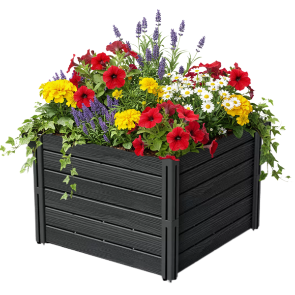 Strat înălțat BASE PLANT, 61x61x46cm, antracit