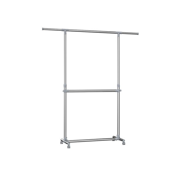 Suport pentru haine în două trepte JASON 93x49x113-198cm, argintiu
