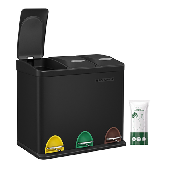 Coș de reciclare SORT 24L (3x8L), negru