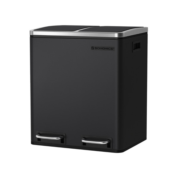 Coș pentru sortarea deșeurilor SORT, 2x15 l, negru