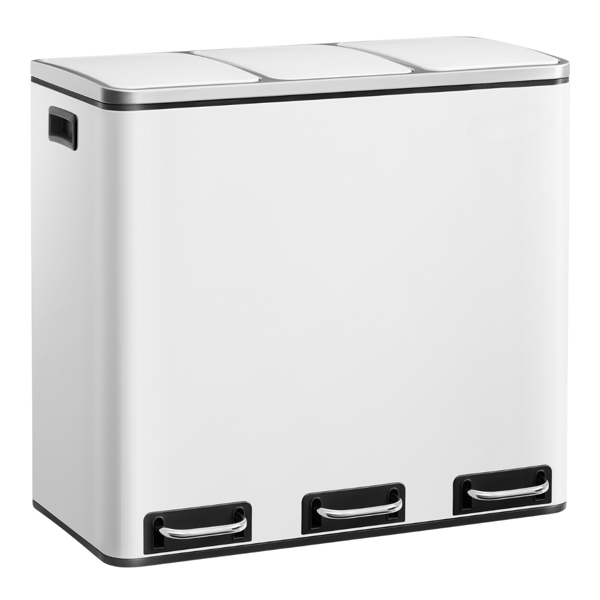 Coș de reciclare SORT 54L (3x18L) + saci de gunoi, alb