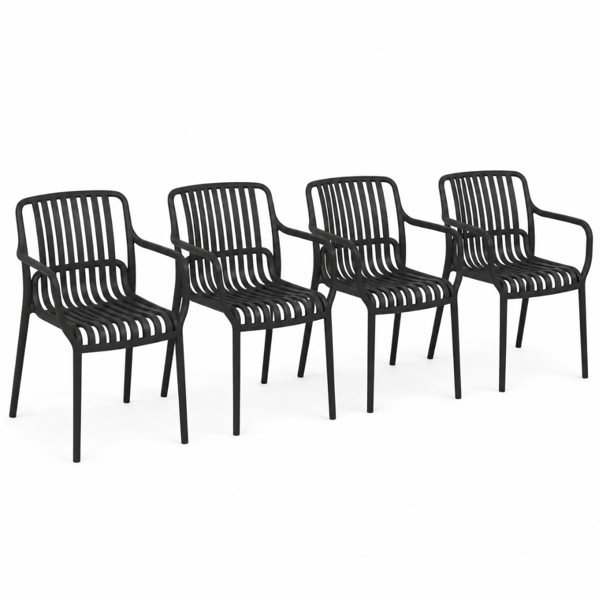 Scaun de grădină LUISE, set 4 buc., antracit