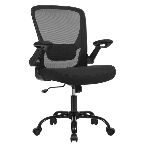 Scaun de birou ERGO cu cotiere rabatabile, max. 120 kg, negru