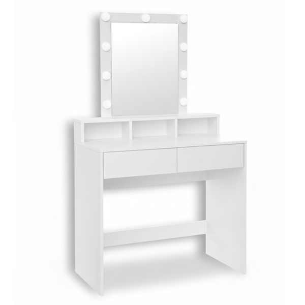 Măsuță de toaletă VANESA cu iluminare, 80x40x145cm, albă  
