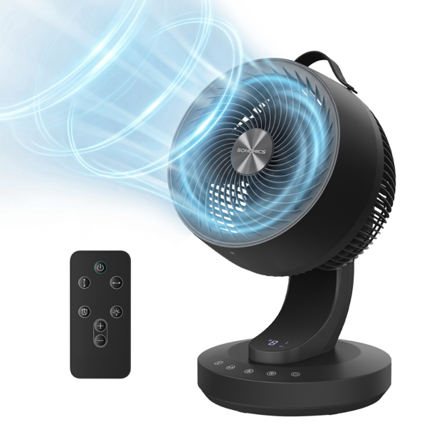Ventilator de circulație FLOW cu telecomandă, negru